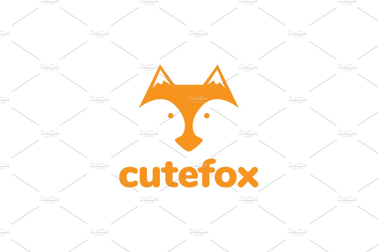 cute flat modern fox orange logo cover image.