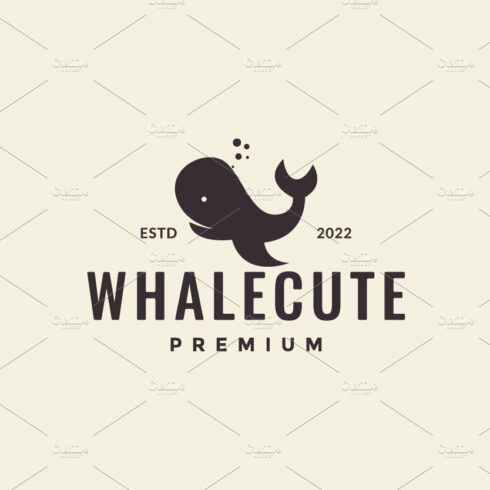 whale minimal jump hipster logo cover image.