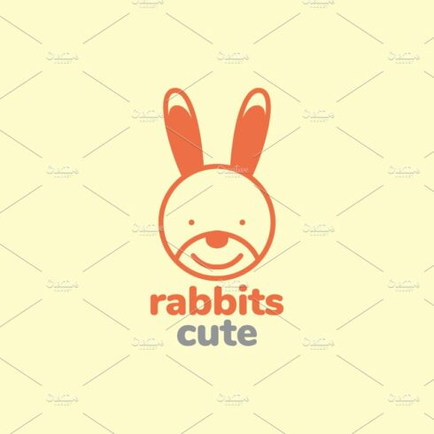 cute cartoon rabbit long ears logo cover image.