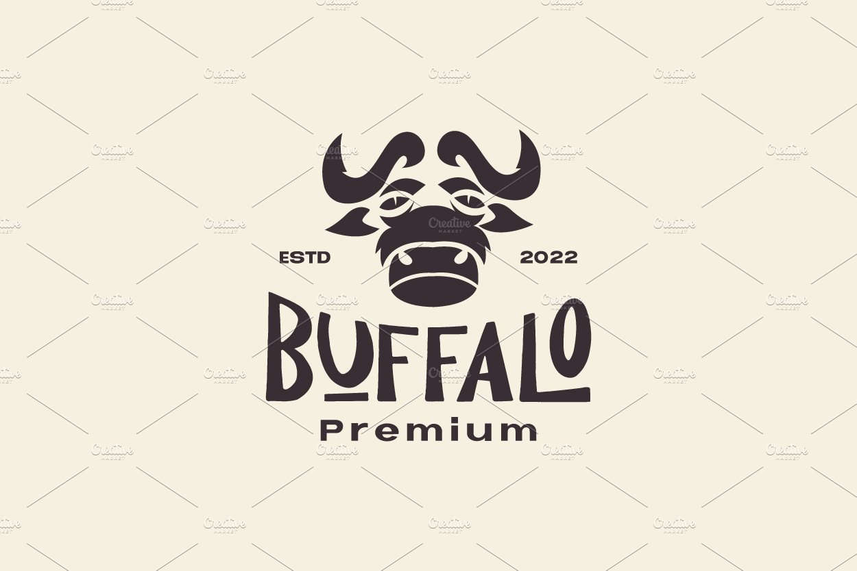 strong buffalo livestock cattle logo cover image.