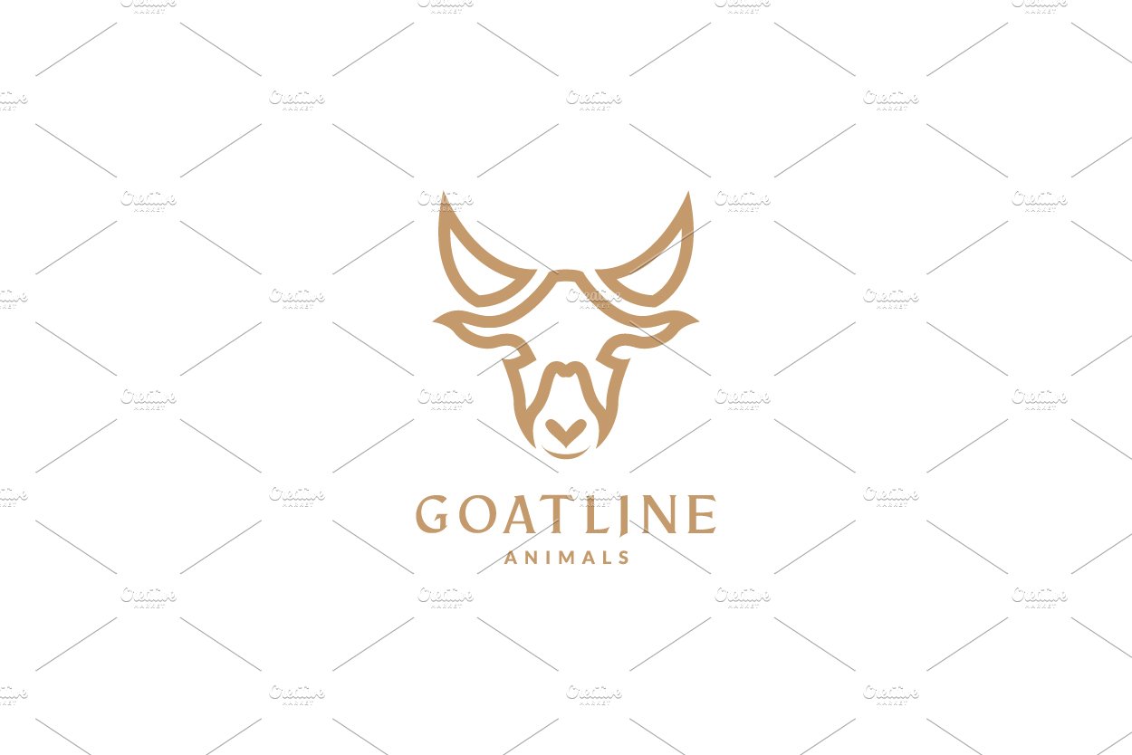 face goats lines modern logo symbol cover image.