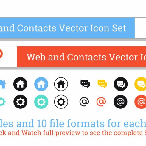 Web and Contacts Vector icons set cover image.