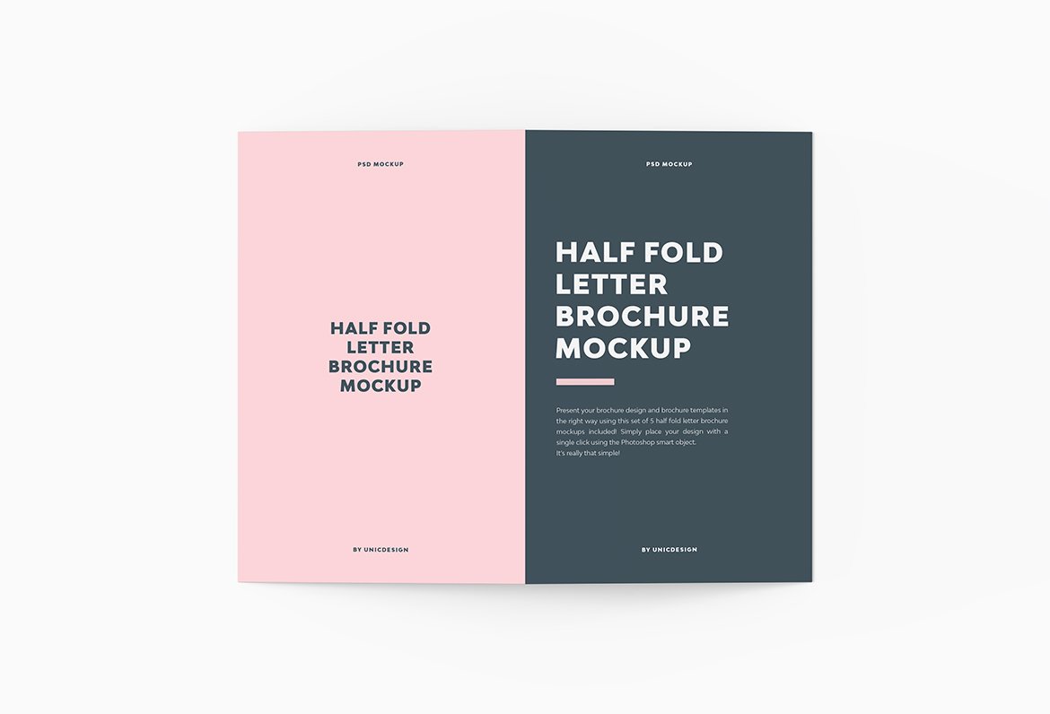 Half Fold Letter Brochure Mockup preview image.
