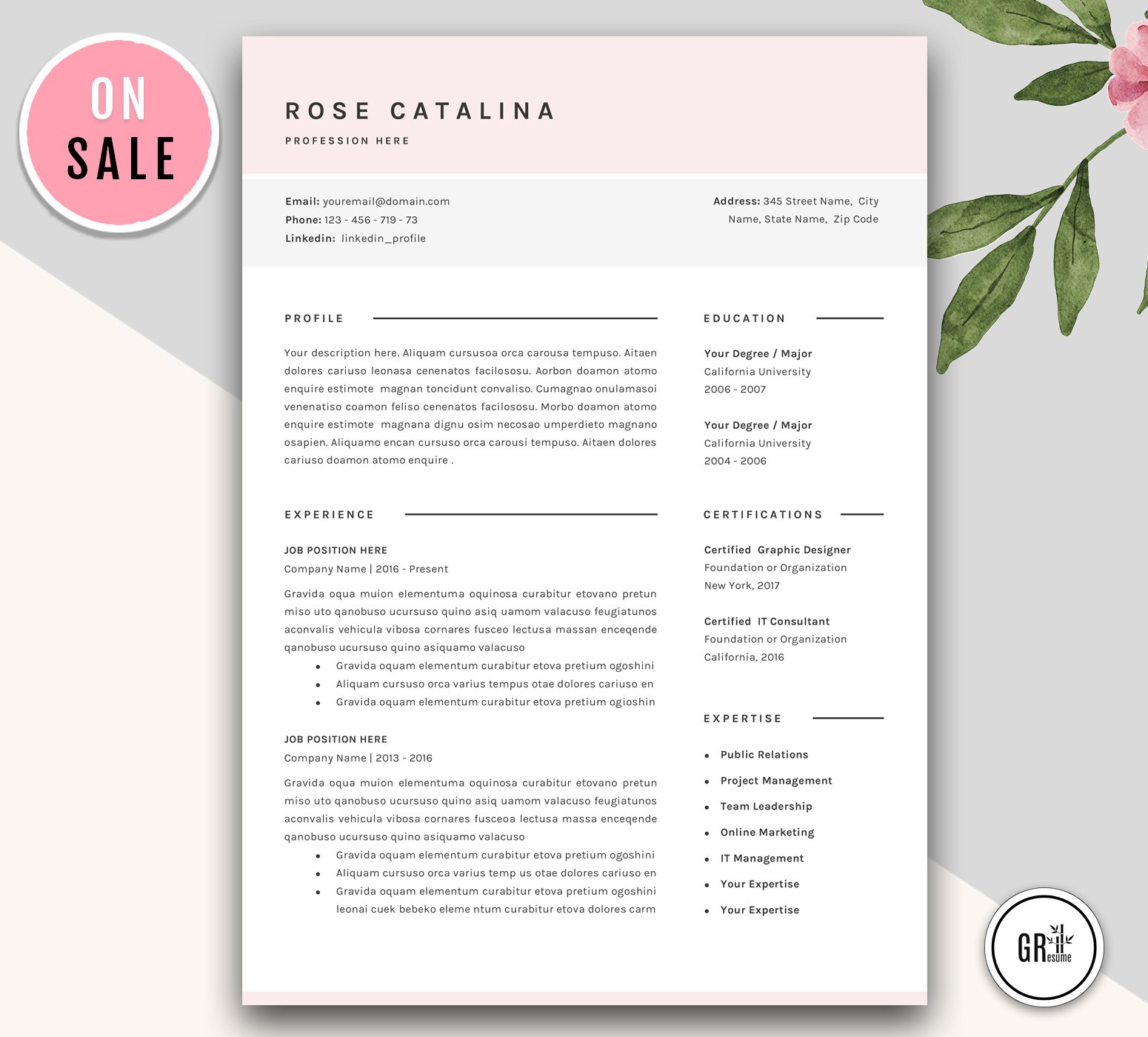 Professional Resume Template - Word cover image.