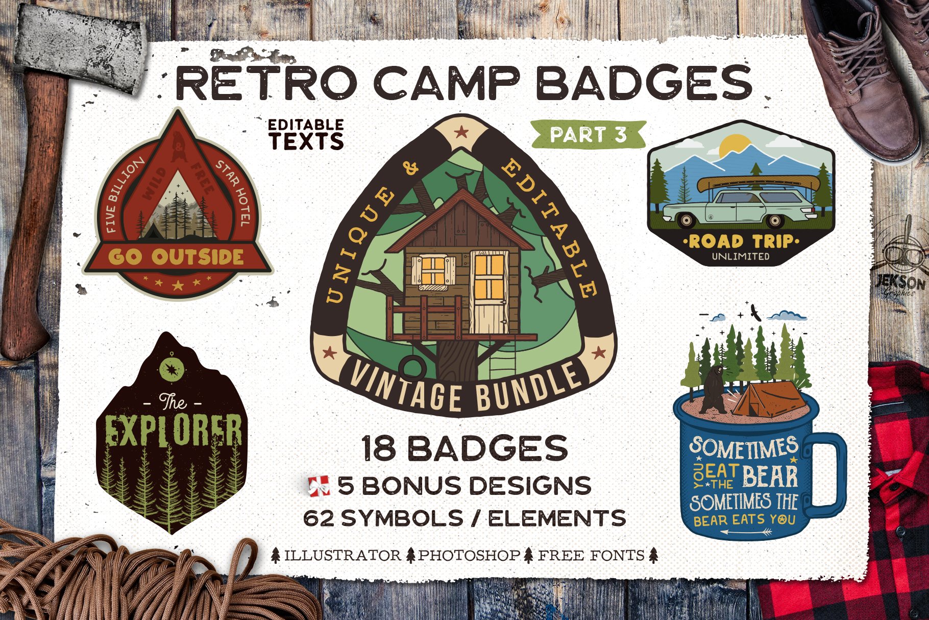 Retro Camp Badges Logos. Part 3 cover image.