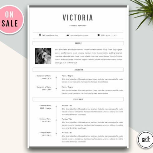 Professional CV Resume Template cover image.