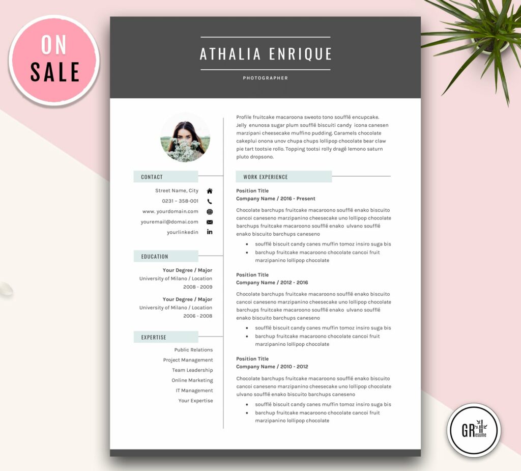 Creative Resume CV Template – MasterBundles