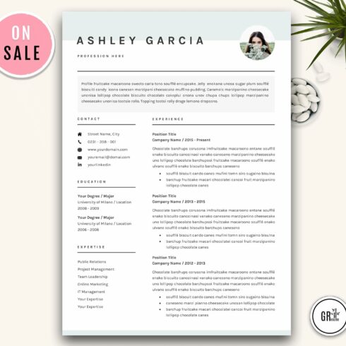 Resume CV Template for Word cover image.