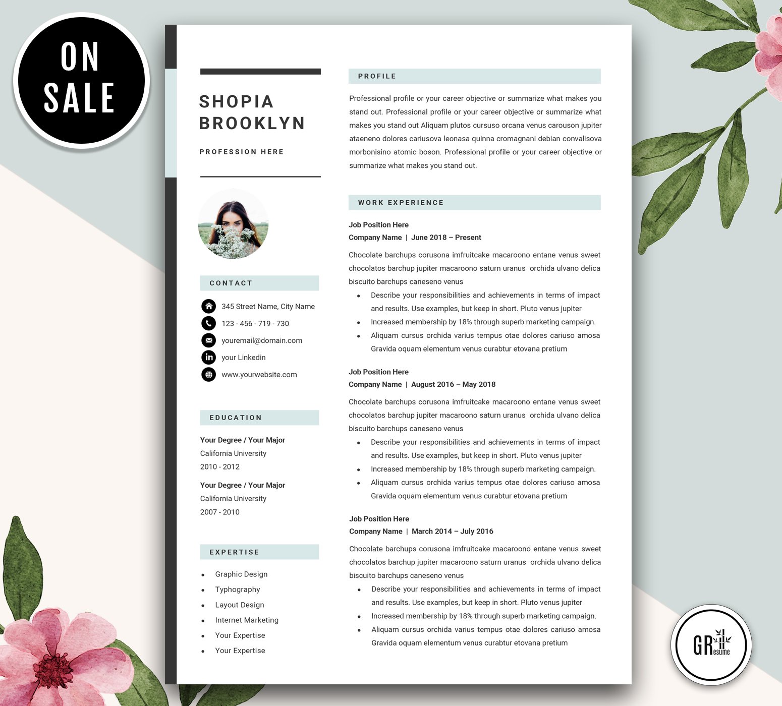 Resume Template CV Template for Word cover image.