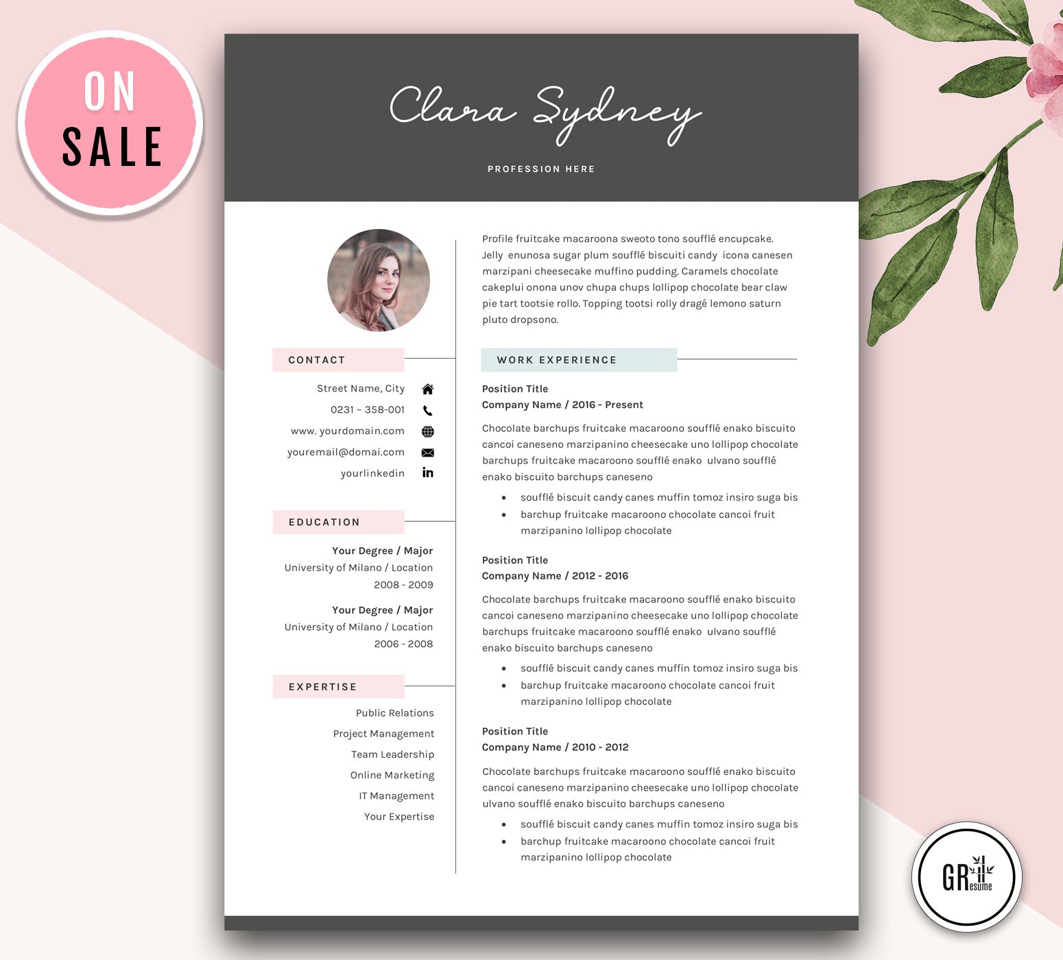 Creative Resume Template for Word cover image.
