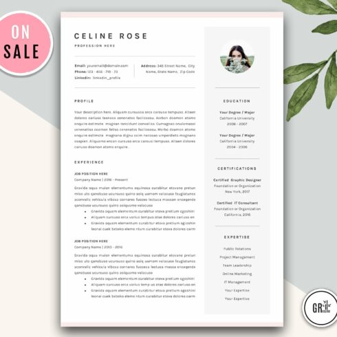 Resume CV Template for MS Word cover image.