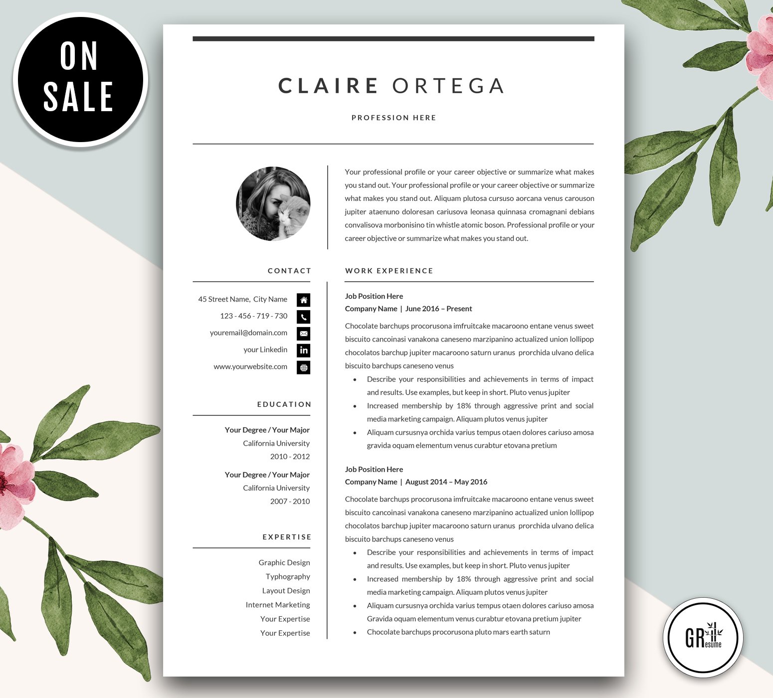 Resume CVTemplate for Microsoft Word cover image.