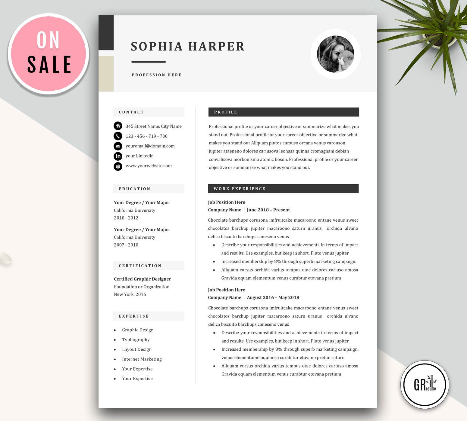 Resume CV Template for Word cover image.