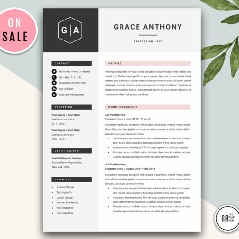 Professional CV Resume Template cover image.