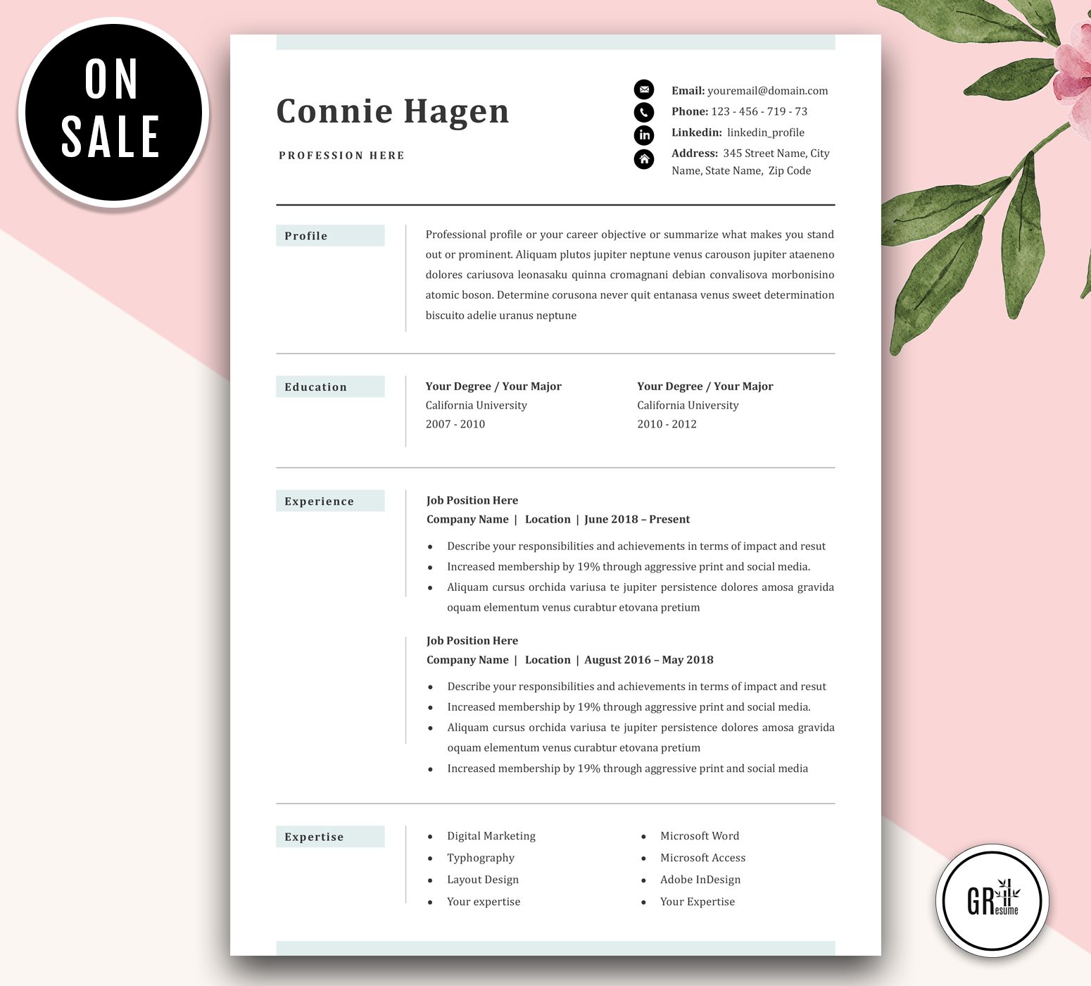 Resume Template for Word cover image.