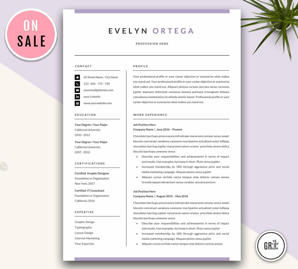Resume Template CV for Word – MasterBundles