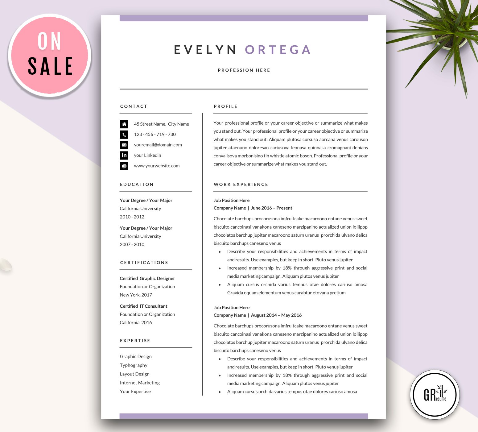 Resume Template CV for Word cover image.