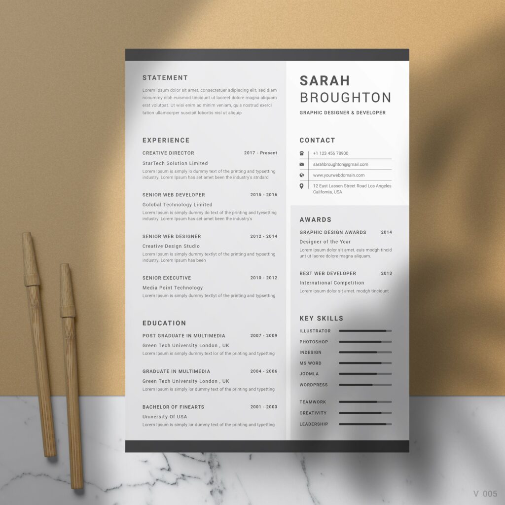 Resume/CV Template – MasterBundles