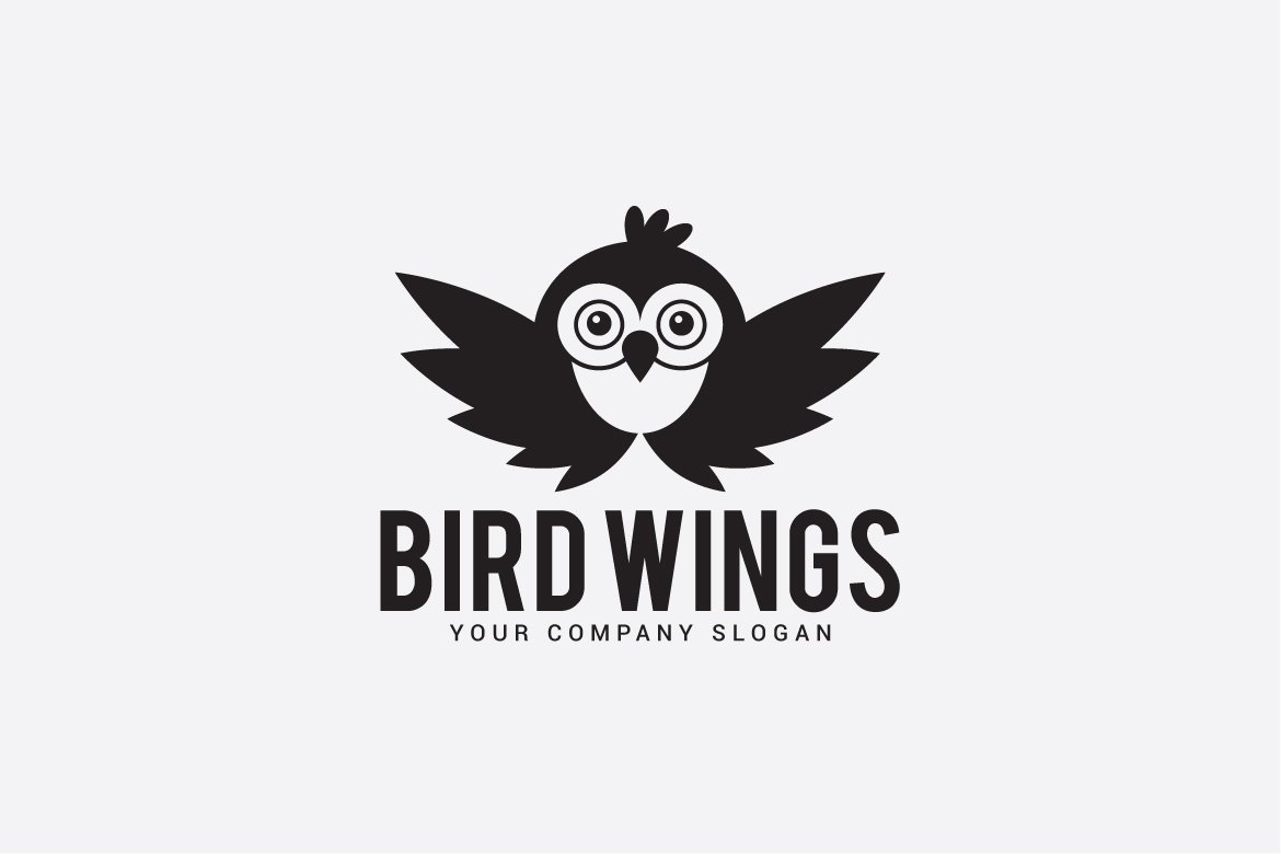 bird wings logo design preview image.