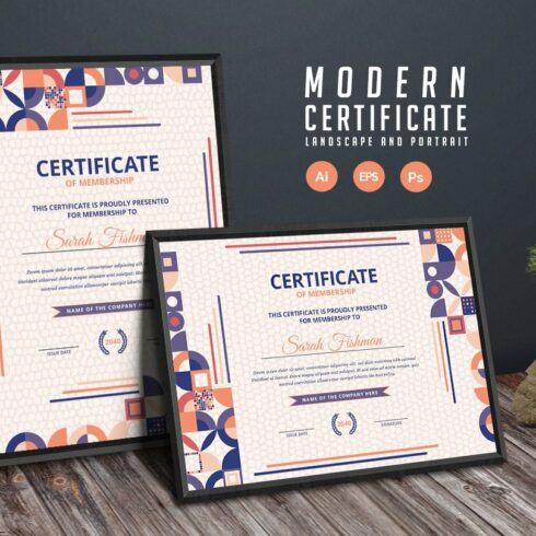 548. Modern Certificate Template cover image.