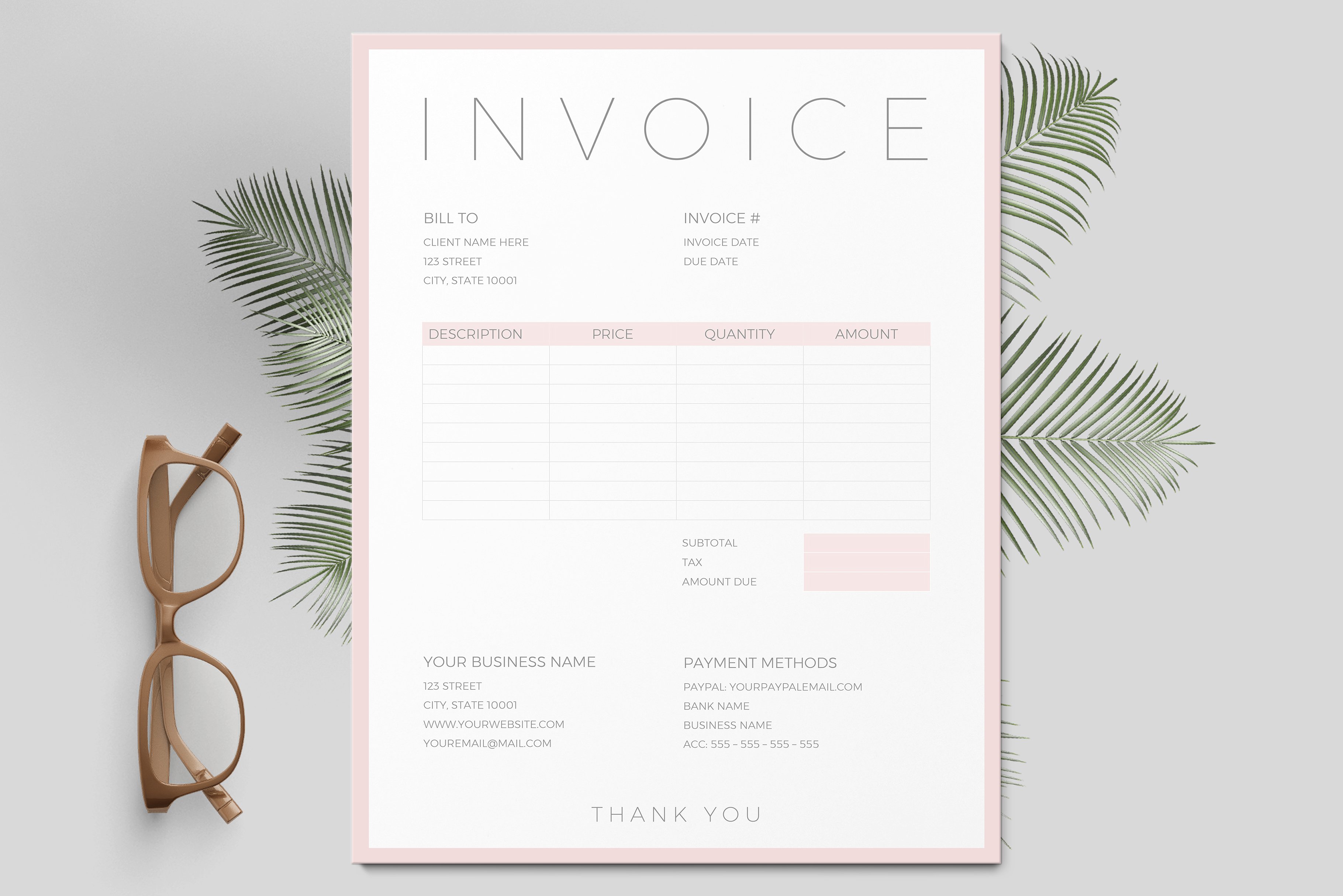 Invoice Template / Order Form cover image.