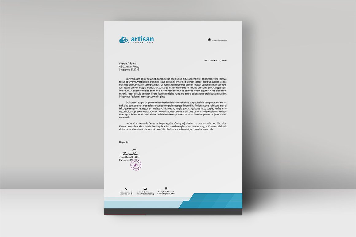 Letterhead Template preview image.