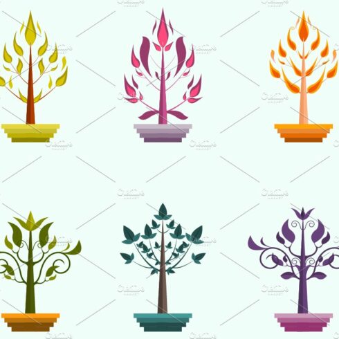Creative vector trees design cover image.