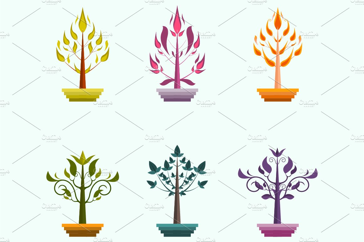 Creative vector trees design cover image.