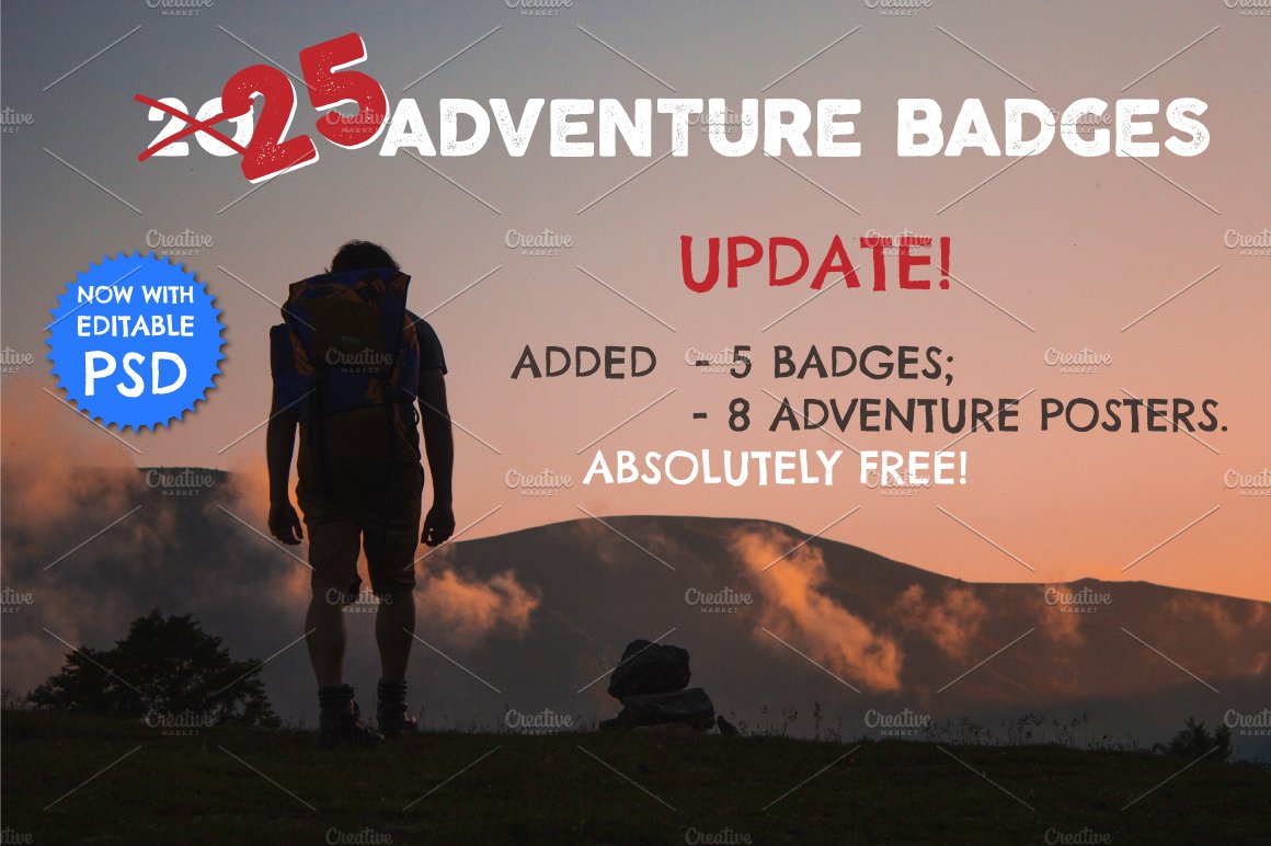 25 Adventure Badges / Travel Logos preview image.