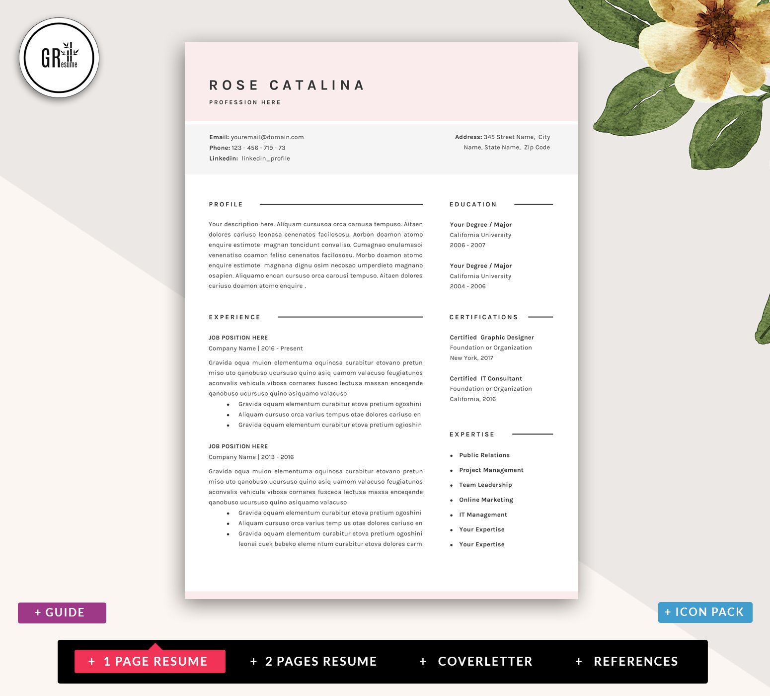 Professional Resume Template - Word preview image.