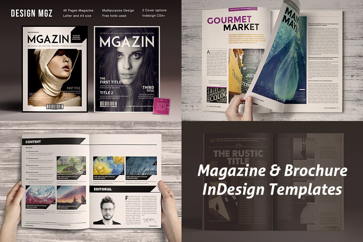 8 InDsgn Magazine Brochure Templates cover image.