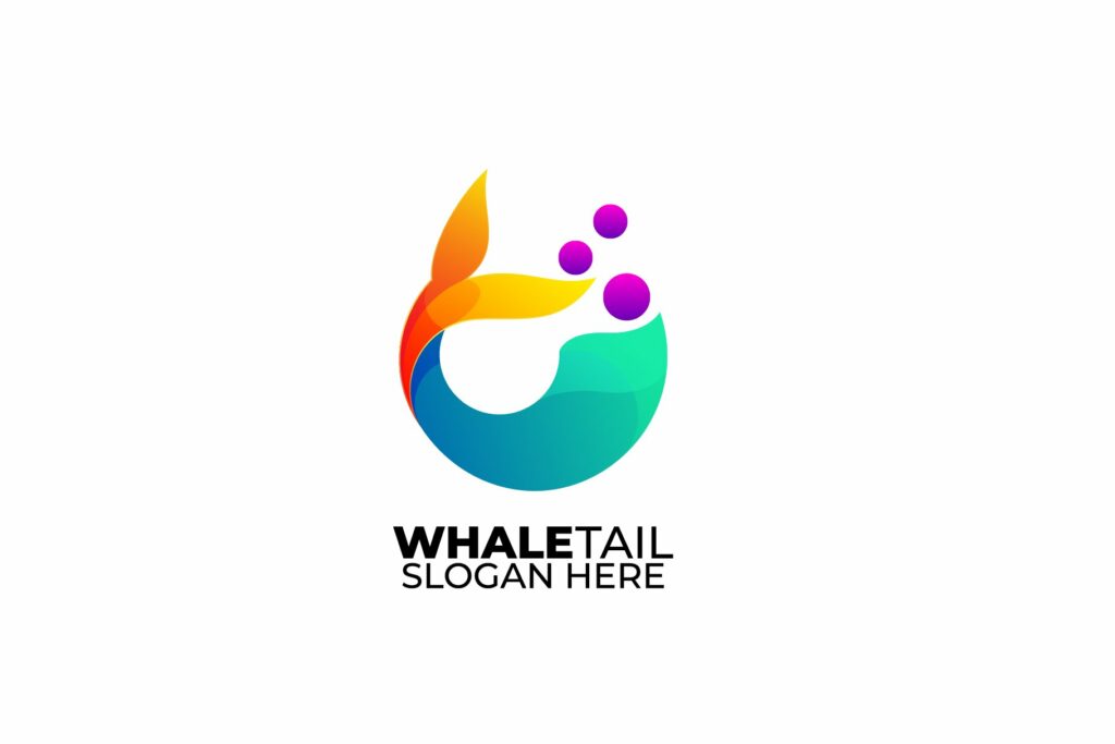 whale tail colorful gradient design – MasterBundles