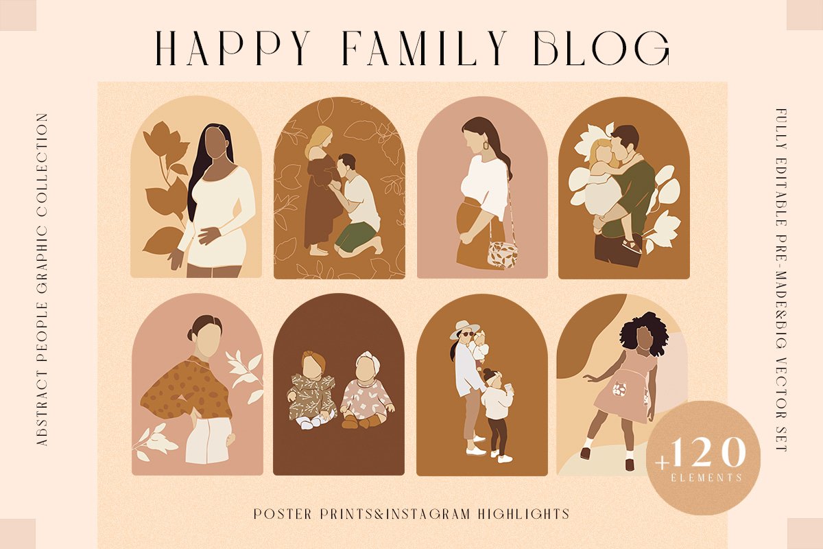 Abstract Family Mother Baby Kid Blog cover image.