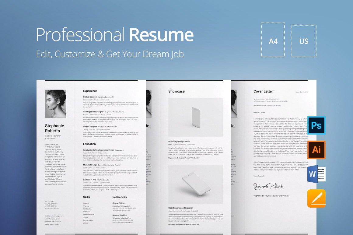 Resume & CV 1 Vertical A cover image.