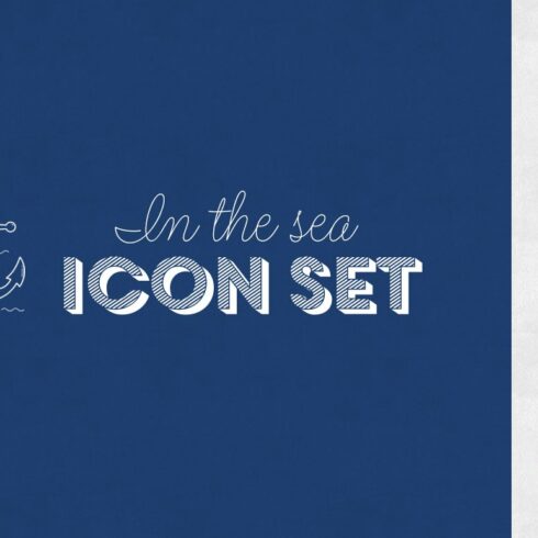 In the sea - vector linear icon set cover image.
