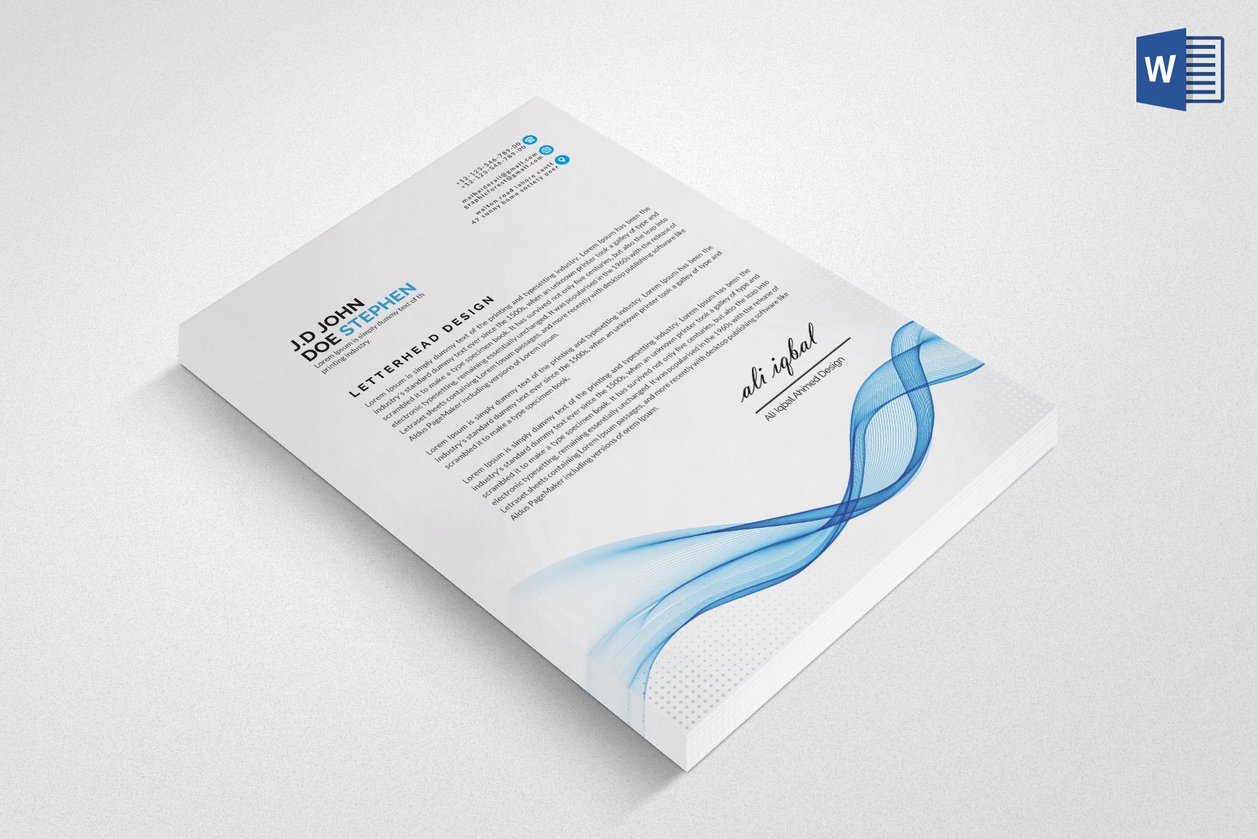 Corporate Business Letterhead preview image.