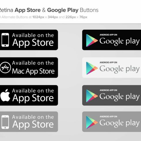 App Store & Google Play Buttons x2 cover image.