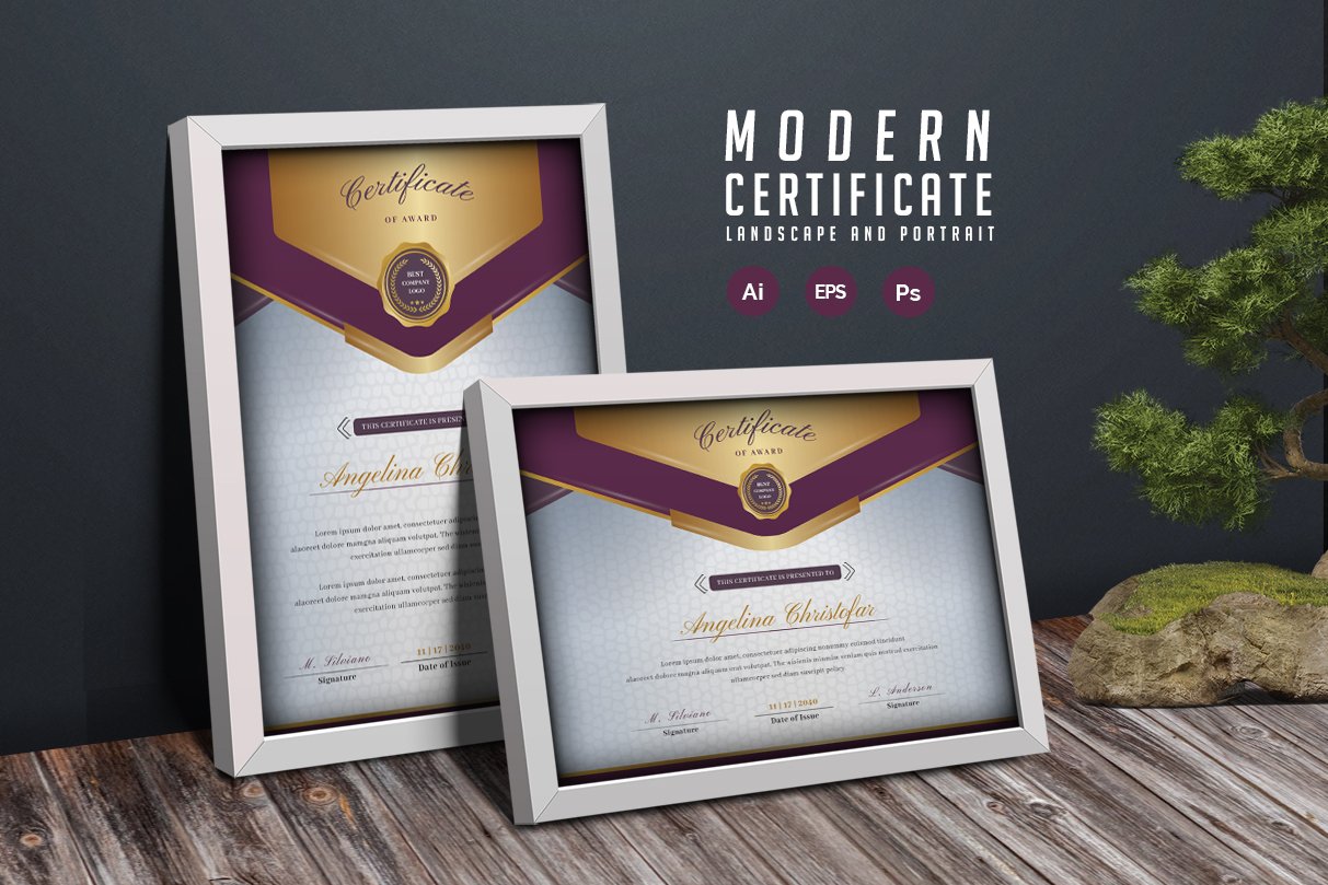 526. Modern Certificate Template cover image.