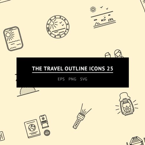 The Travel Outline Icons 25 cover image.