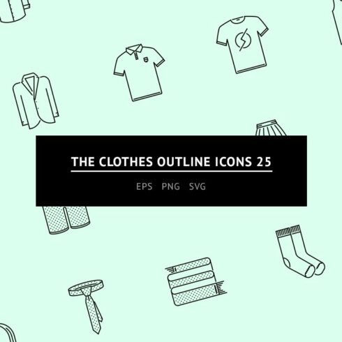 The Clothes Outline Icons 25 cover image.