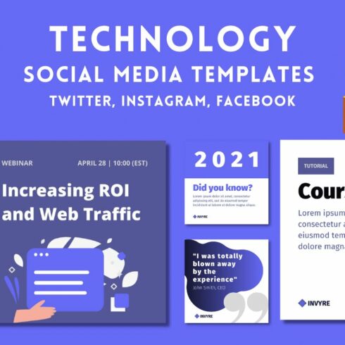 Technology Social Media Templates cover image.