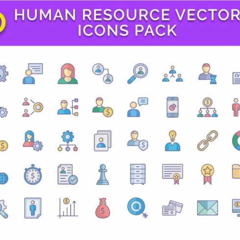 Human Resource Vector icon pack cover image.