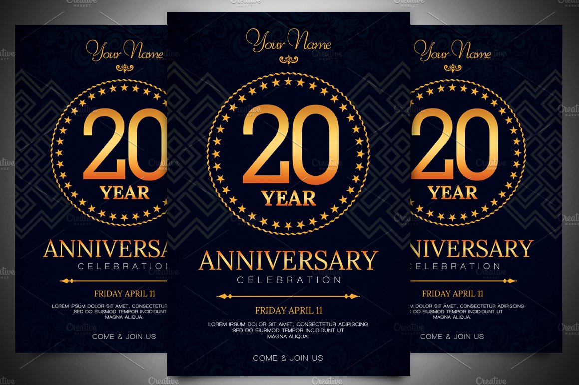 Anniversary Invitation Template cover image.