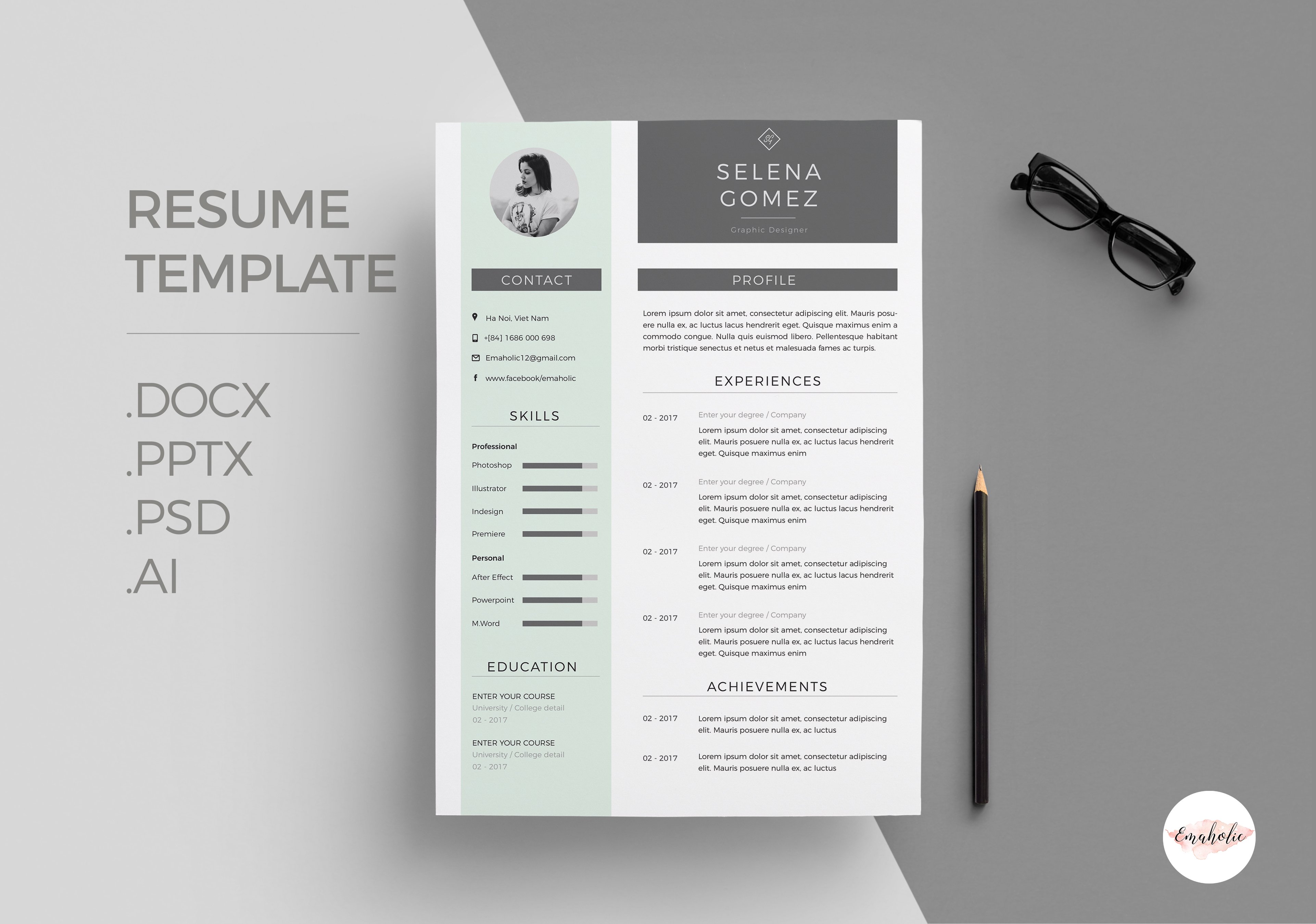 Modern CV Template cover image.