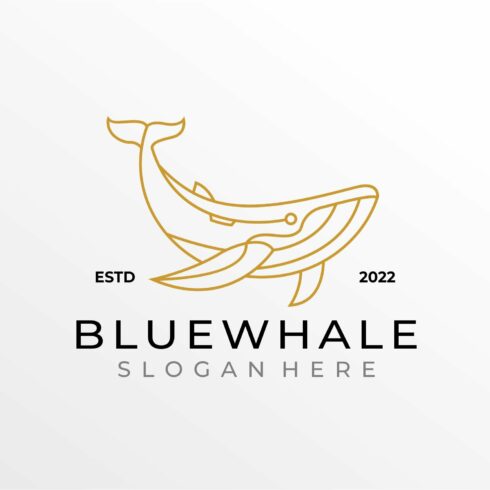 Lineart Geometric Whale Logo cover image.