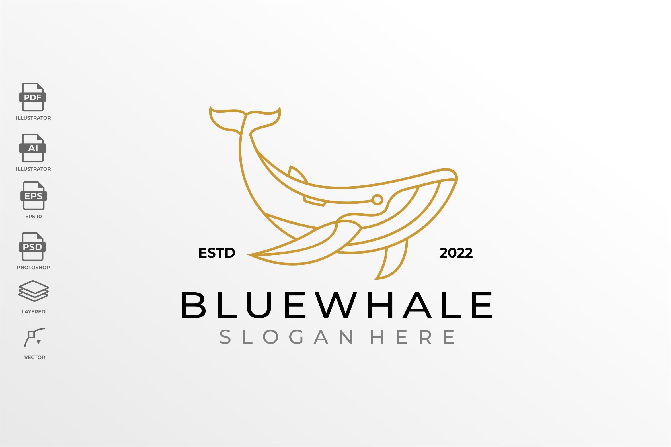 Lineart Geometric Whale Logo cover image.