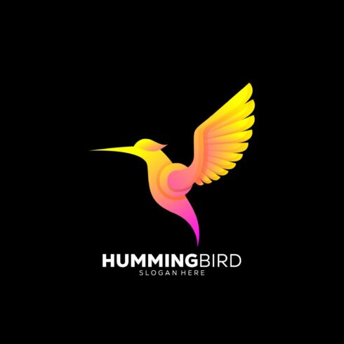 humming bird logo vector gradient cover image.