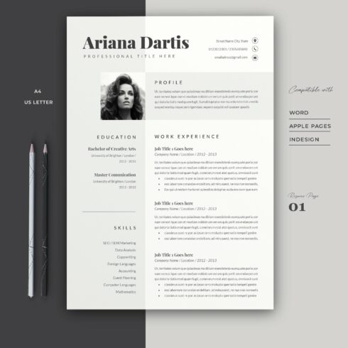 Resume Template Cv cover image.