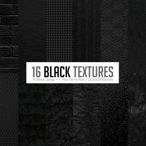 16 BLACK Textures cover image.
