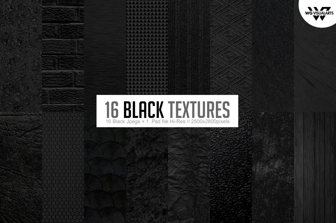 16 BLACK Textures cover image.